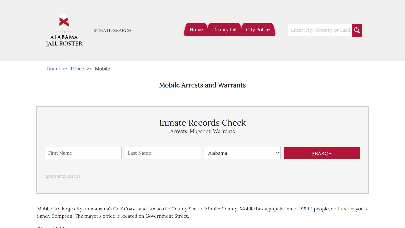Mobile Arrests and Warrants | Alabama Jail Inmate Search